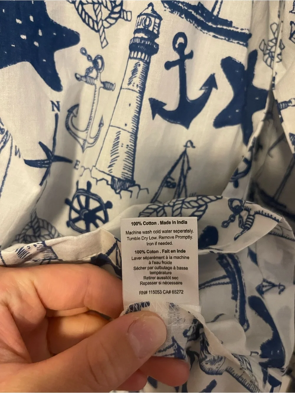 Women’s Mahogany Navy & White Nautical Pajama Set